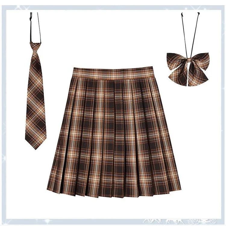Women Plaid Pleated Mini Skirt with Necktie XXS-5XL 20 l by HitMyNeed