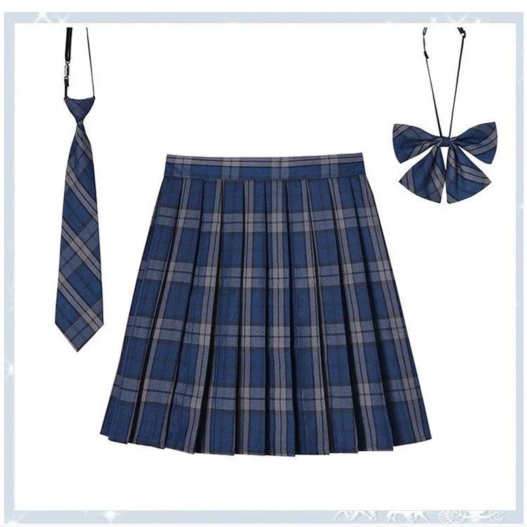 Women Plaid Pleated Mini Skirt with Necktie XXS-5XL 23 xs by HitMyNeed