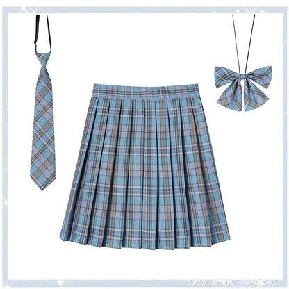 Women Plaid Pleated Mini Skirt with Necktie XXS-5XL 27 xxs by HitMyNeed