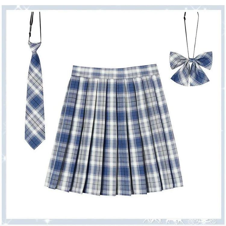 Women Plaid Pleated Mini Skirt with Necktie XXS-5XL 4 s by HitMyNeed