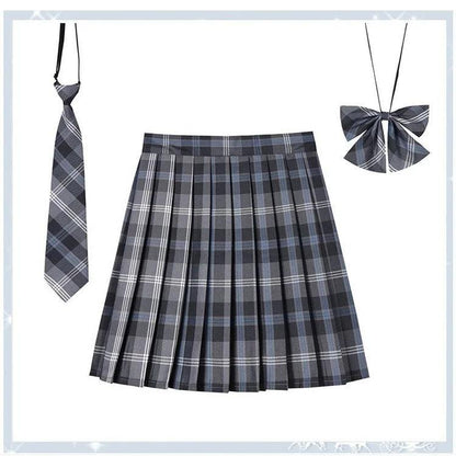 Women Plaid Pleated Mini Skirt with Necktie XXS-5XL 7 l by HitMyNeed