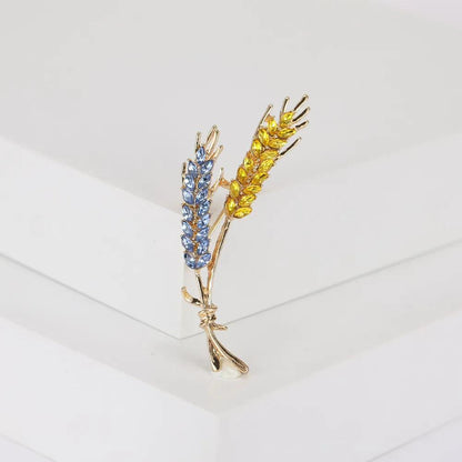 Women's 3-Color Rhinestone Wheat Brooch Lapel Pin by HitMyNeed