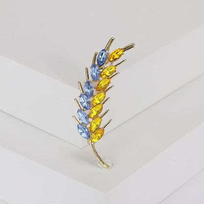 Women's 3-Color Rhinestone Wheat Brooch Lapel Pin rd3629d by HitMyNeed