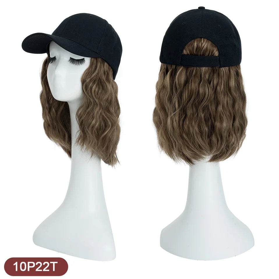 Women's 8" Wavy Baseball Cap Wig - Brown Synthetic 10p22t by HitMyNeed