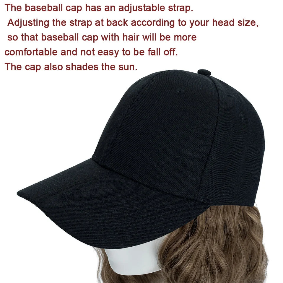 Women's 8" Wavy Baseball Cap Wig - Brown Synthetic by HitMyNeed