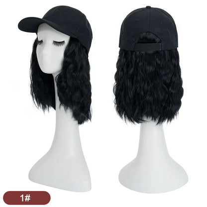 Women's 8" Wavy Baseball Cap Wig - Brown Synthetic 1.0 by HitMyNeed