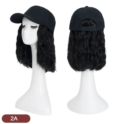 Women's 8" Wavy Baseball Cap Wig - Brown Synthetic 2a by HitMyNeed