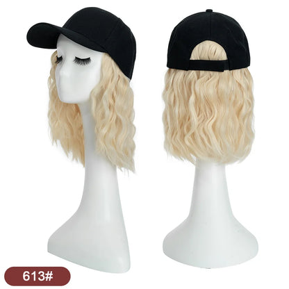 Women's 8" Wavy Baseball Cap Wig - Brown Synthetic 613.0 by HitMyNeed