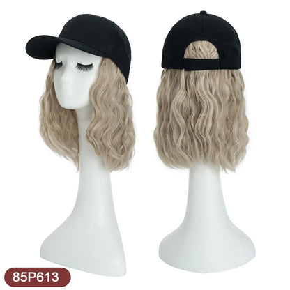 Women's 8" Wavy Baseball Cap Wig - Brown Synthetic 85p613 by HitMyNeed