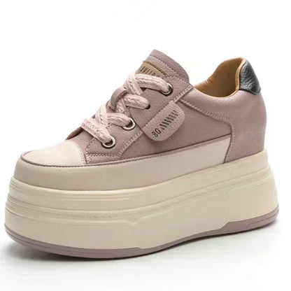 Women's 9cm Suede Platform Wedge Skate Shoes by HitMyNeed