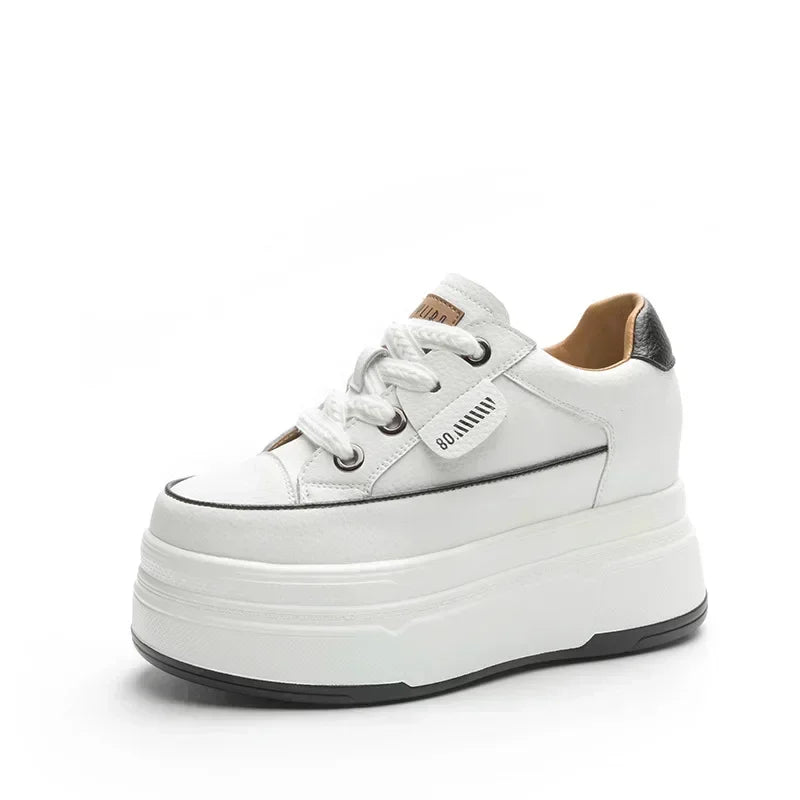 Women's 9cm Suede Platform Wedge Skate Shoes beige-no-plus 37.0 by HitMyNeed