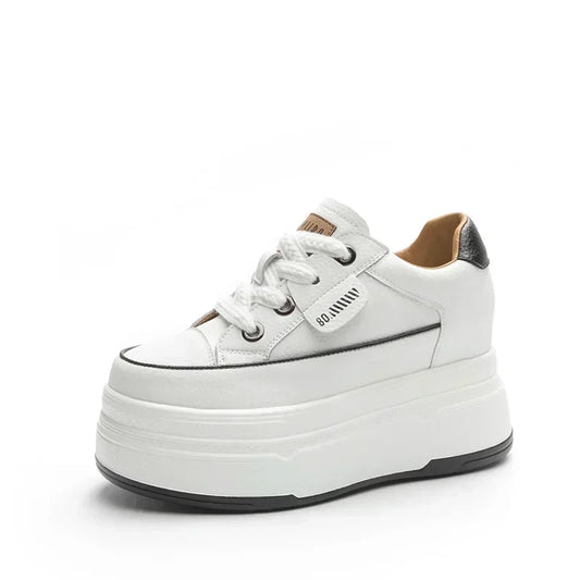 Women's 9cm Suede Platform Wedge Skate Shoes beige-no-plus 37.0 by HitMyNeed