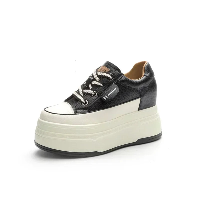 Women's 9cm Suede Platform Wedge Skate Shoes black-no-plush 40.0 by HitMyNeed