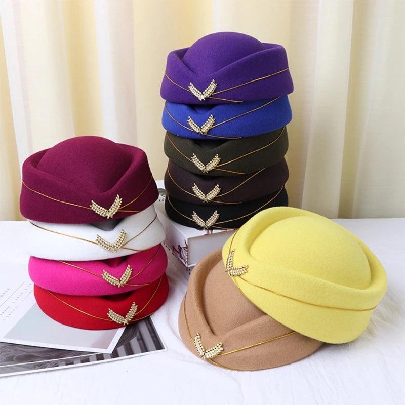 Women's Air Hostess Beret Uniform Costume Hat by HitMyNeed