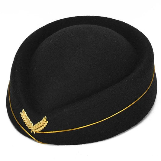 Women's Air Hostess Beret Uniform Costume Hat black by HitMyNeed