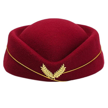 Women's Air Hostess Beret Uniform Costume Hat claret by HitMyNeed