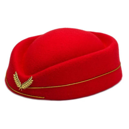 Women's Air Hostess Beret Uniform Costume Hat red by HitMyNeed