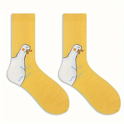 Women's Cartoon Goose Socks - Soft, Cute & Versatile 1-pair-a by HitMyNeed