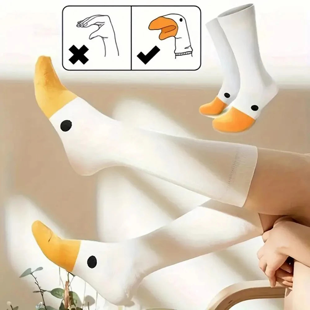 Women's Cartoon Goose Socks - Soft, Cute & Versatile by HitMyNeed