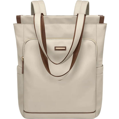 Women's Convertible Backpack Shoulder Bag 15.6" Laptop apricot-32x40x13cm by HitMyNeed