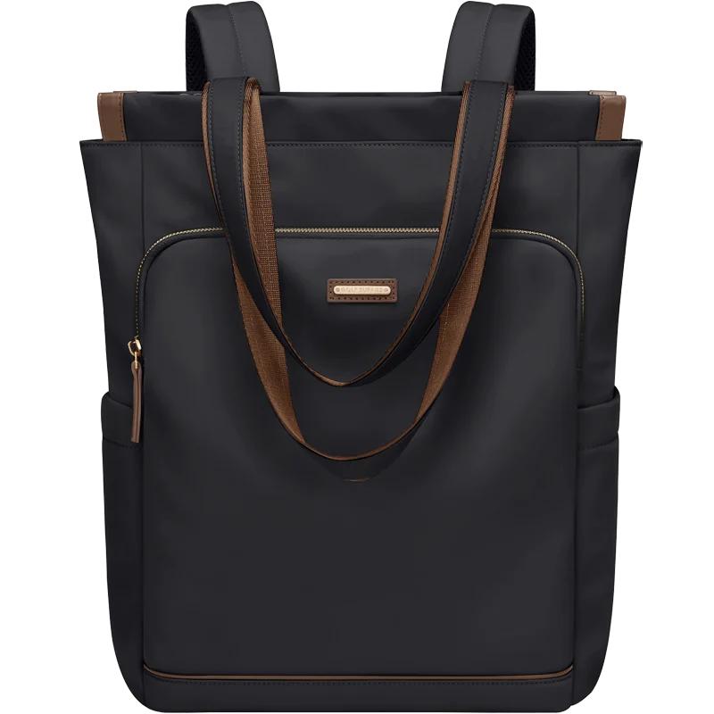 Women's Convertible Backpack Shoulder Bag 15.6" Laptop black-32x40x13cm by HitMyNeed