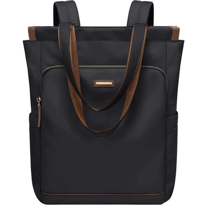 Women's Convertible Backpack Shoulder Bag 15.6" Laptop black-32x40x13cm by HitMyNeed