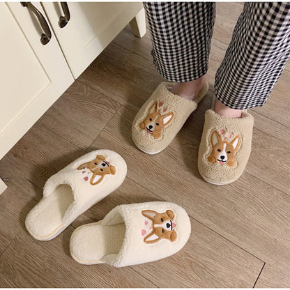 Women's Corgi Indoor Slippers with Plush Lining by HitMyNeed