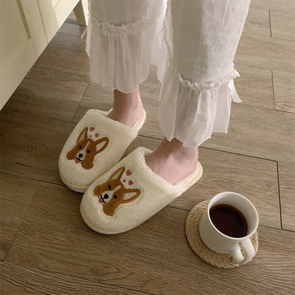 Women's Corgi Indoor Slippers with Plush Lining by HitMyNeed