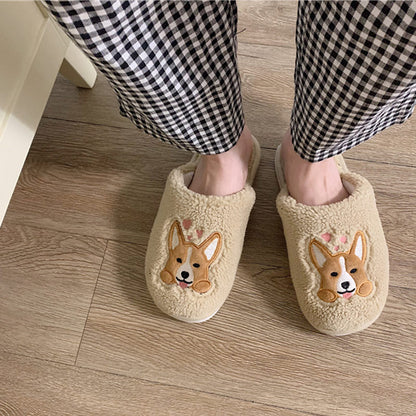 Women's Corgi Indoor Slippers with Plush Lining by HitMyNeed