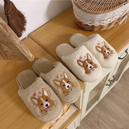 Women's Corgi Indoor Slippers with Plush Lining by HitMyNeed