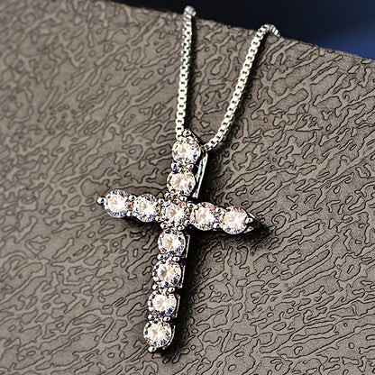 Women's Cross Necklace with Cubic Zirconia Pendant by HitMyNeed