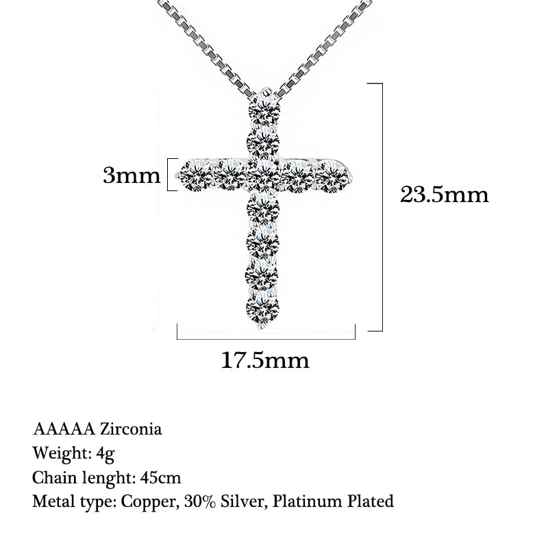 Women's Cross Necklace with Cubic Zirconia Pendant by HitMyNeed