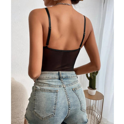 Women's Deep V-Neck Shaping Top with Padded Bra by HitMyNeed