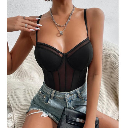 Women's Deep V-Neck Shaping Top with Padded Bra l by HitMyNeed