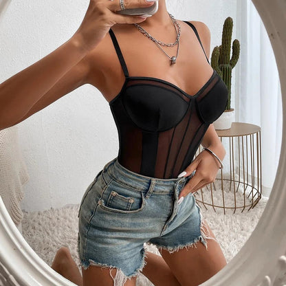 Women's Deep V-Neck Shaping Top with Padded Bra s by HitMyNeed
