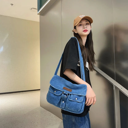 Women's Denim Crossbody Bag with Adjustable Strap by HitMyNeed