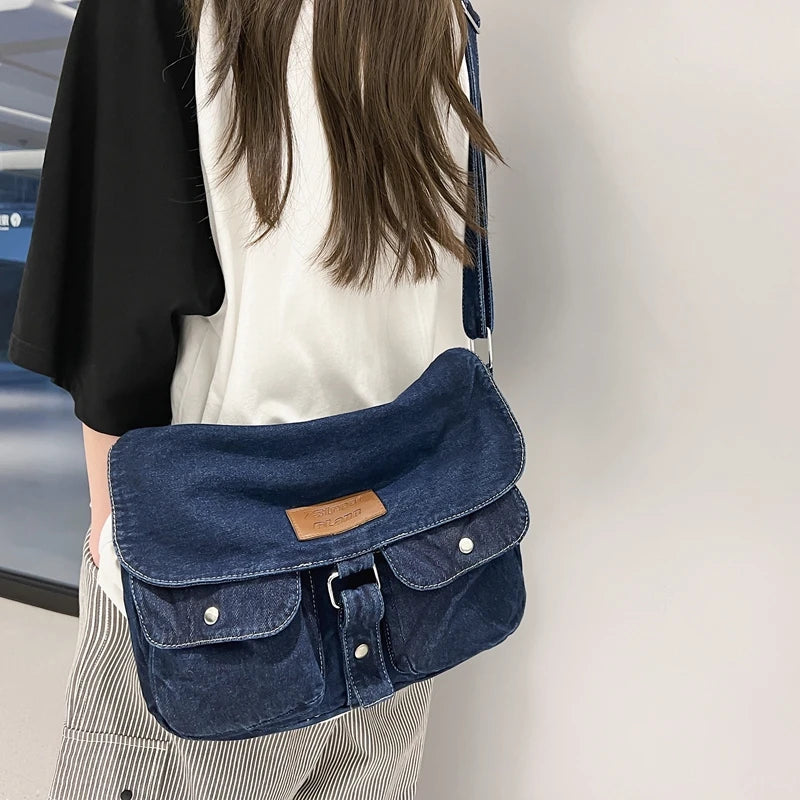 Women's Denim Crossbody Bag with Adjustable Strap by HitMyNeed