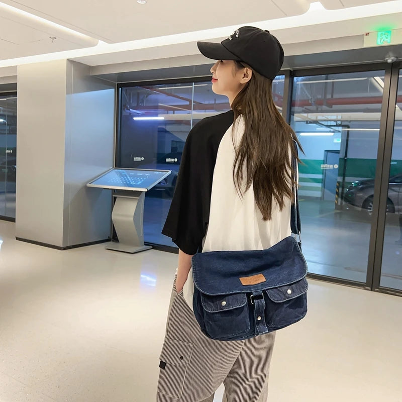 Women's Denim Crossbody Bag with Adjustable Strap by HitMyNeed