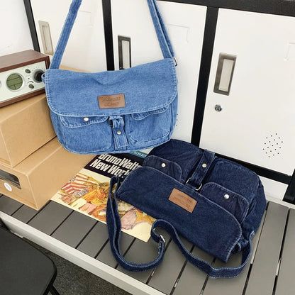 Women's Denim Crossbody Bag with Adjustable Strap by HitMyNeed