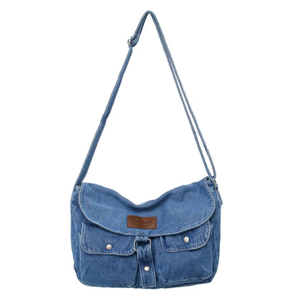 Women's Denim Crossbody Bag with Adjustable Strap light-blue by HitMyNeed