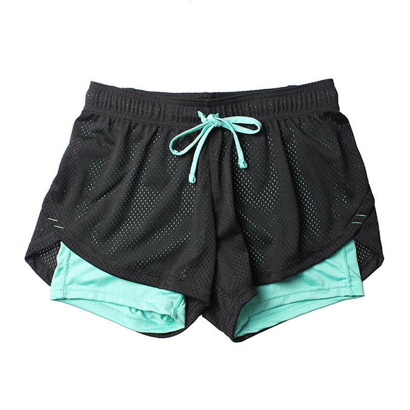 Women's Double Layer Exercise Shorts with Liner by HitMyNeed