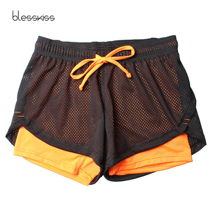 Women's Double Layer Exercise Shorts with Liner by HitMyNeed