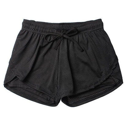 Women's Double Layer Exercise Shorts with Liner black s by HitMyNeed