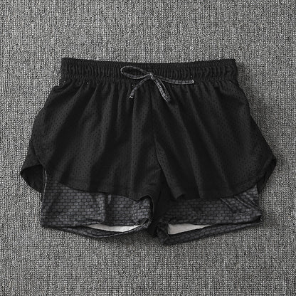 Women's Double Layer Exercise Shorts with Liner pt5 xl by HitMyNeed