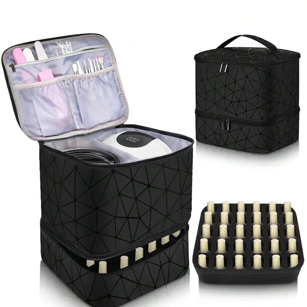 Women's Double-Layer Nail Polish & Oil Travel Bag by HitMyNeed
