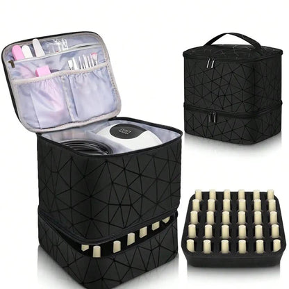 Women's Double-Layer Nail Polish & Oil Travel Bag by HitMyNeed