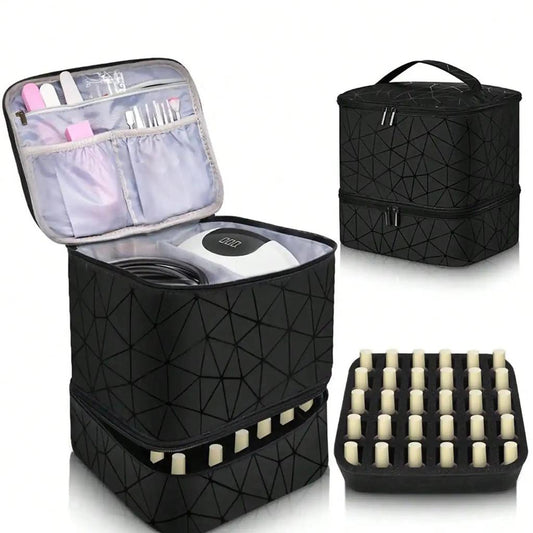 Women's Double-Layer Nail Polish & Oil Travel Bag by HitMyNeed