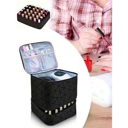 Women's Double-Layer Nail Polish & Oil Travel Bag by HitMyNeed