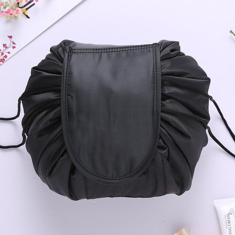 Women's Drawstring Travel Makeup Bag Organizer black by HitMyNeed