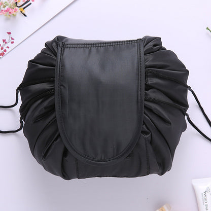 Women's Drawstring Travel Makeup Bag Organizer black by HitMyNeed
